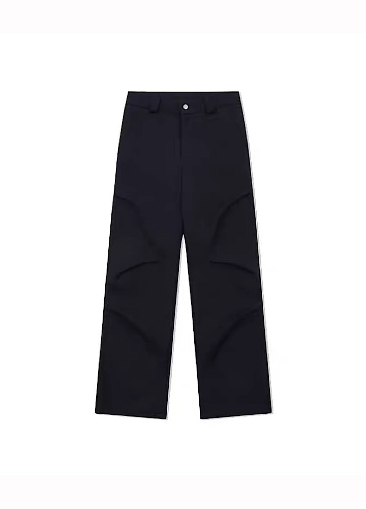 Black Avant-garde Wide-leg Utility Pants