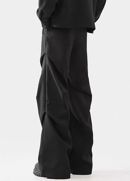Black Avant-garde Wide-leg Utility Pants