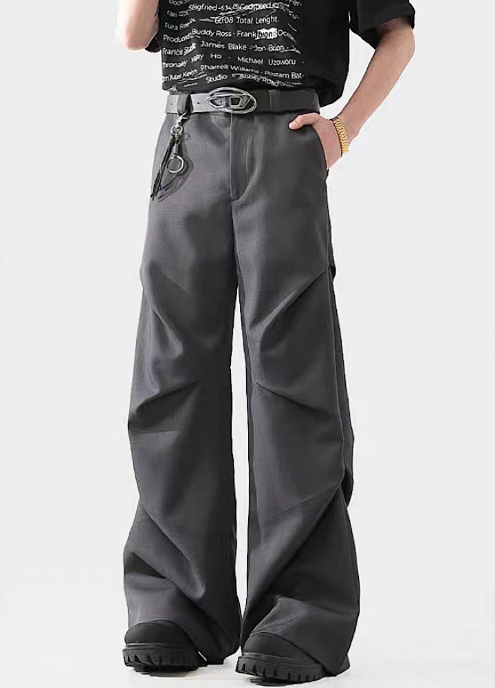 Black Avant-garde Wide-leg Utility Pants