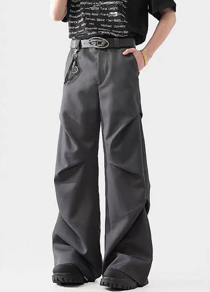 Black Avant-garde Wide-leg Utility Pants