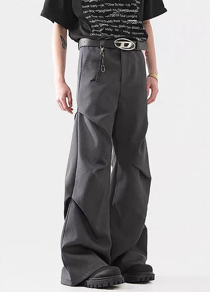 Black Avant-garde Wide-leg Utility Pants
