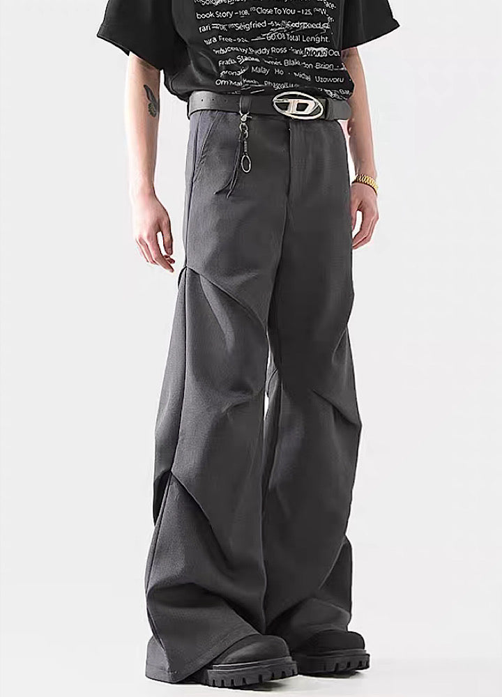 Black Avant-garde Wide-leg Utility Pants