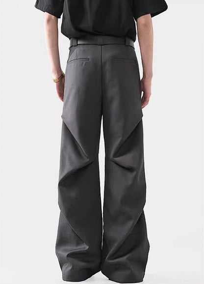 Black Avant-garde Wide-leg Utility Pants