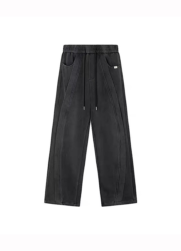 Wide-leg Washed Drawstring Pants