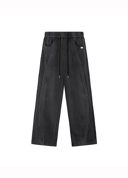 Wide-leg Washed Drawstring Pants