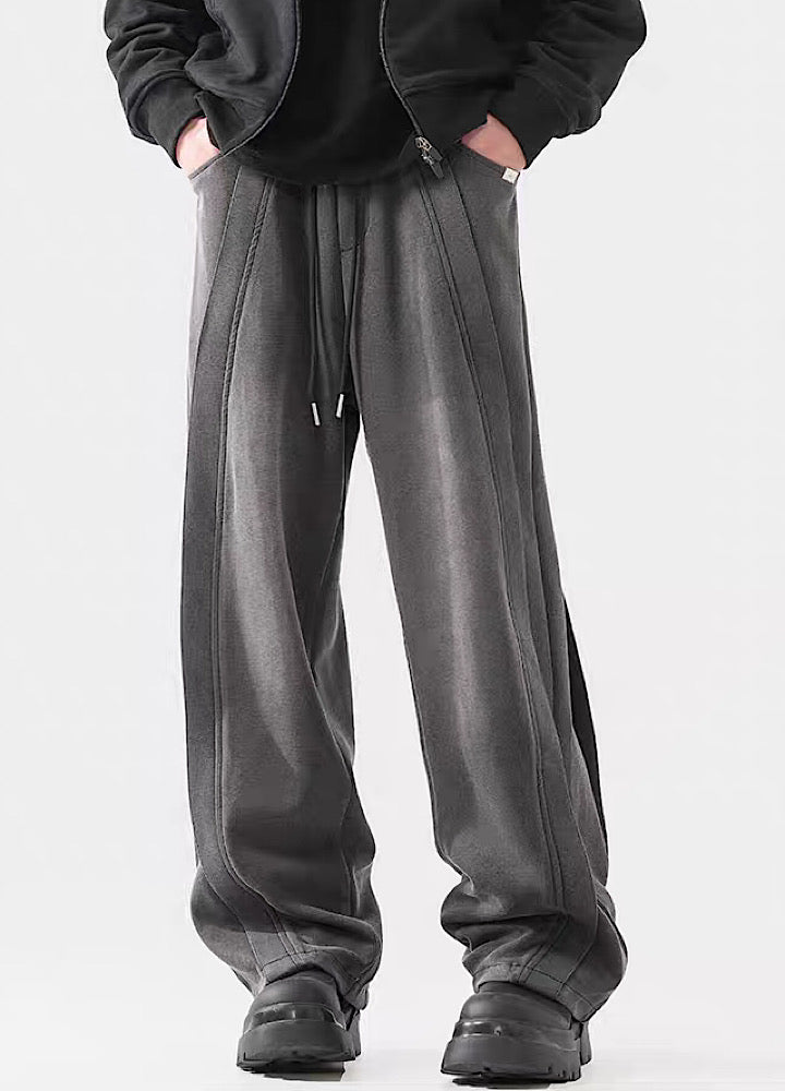 Wide-leg Washed Drawstring Pants