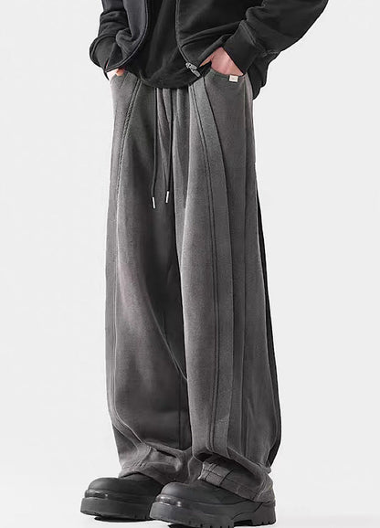 Wide-leg Washed Drawstring Pants