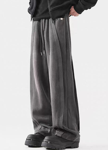 Wide-leg Washed Drawstring Pants