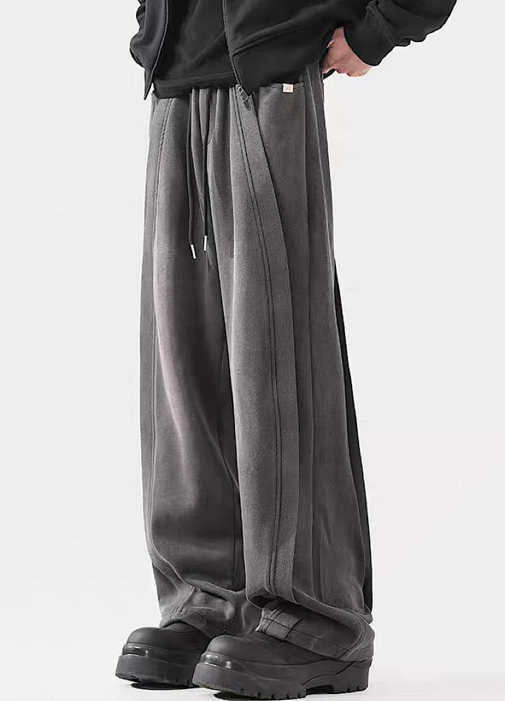 Wide-leg Washed Drawstring Pants