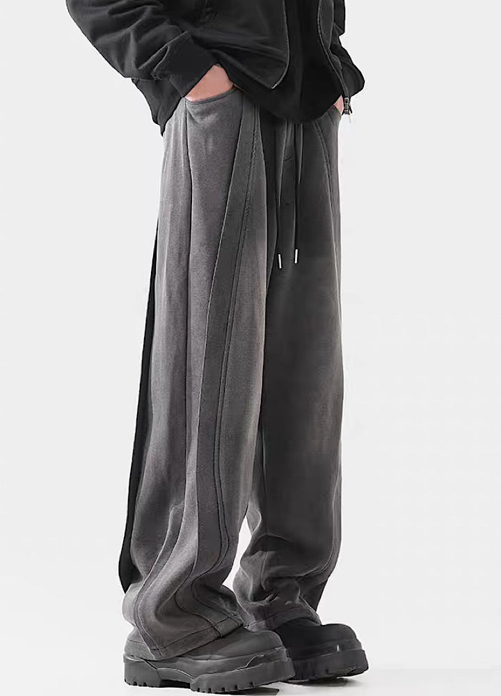 Wide-leg Washed Drawstring Pants