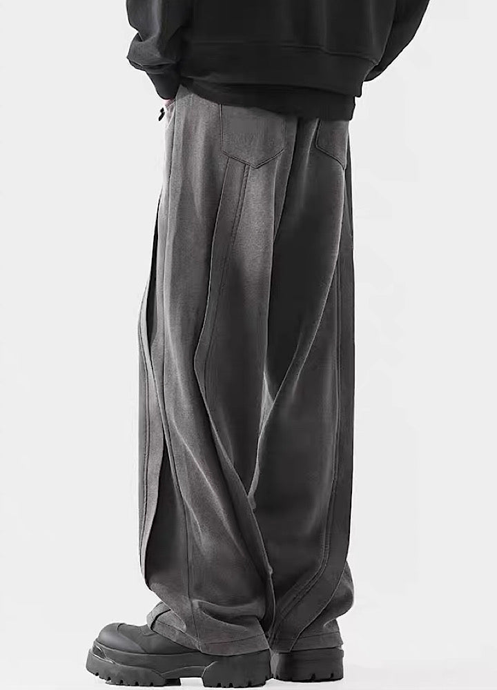 Wide-leg Washed Drawstring Pants
