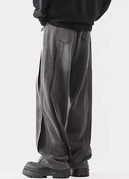 Wide-leg Washed Drawstring Pants