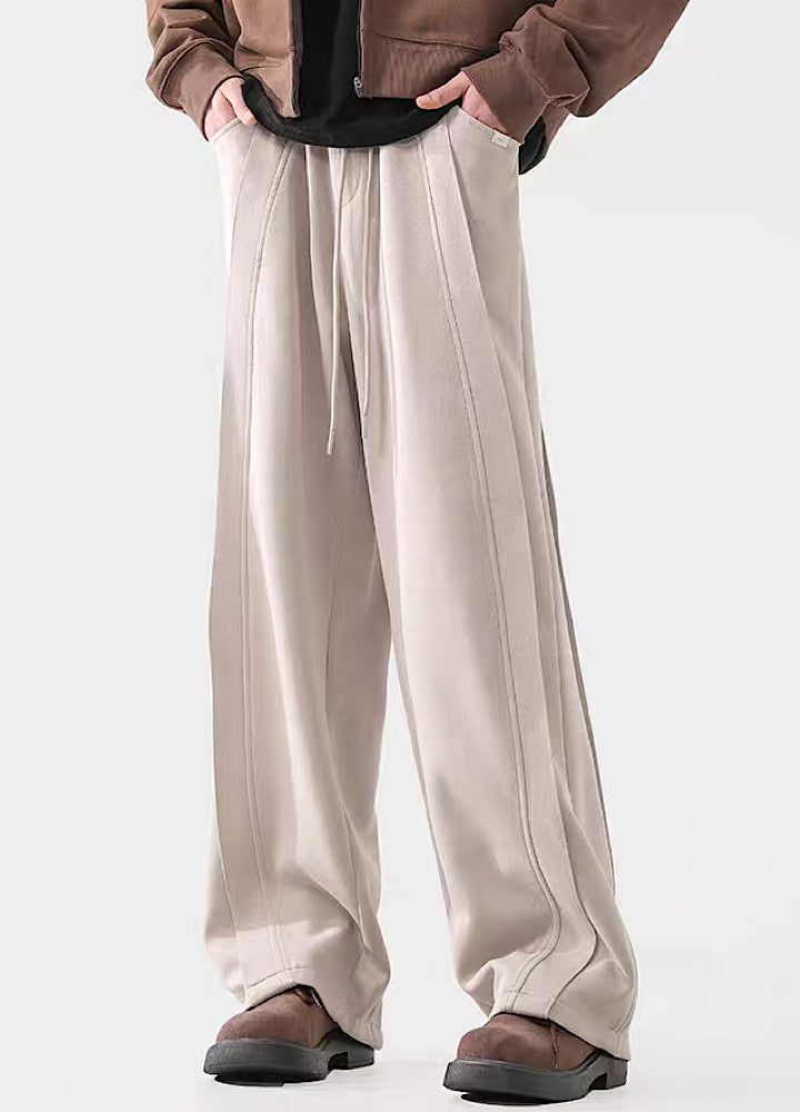 Wide-leg Washed Drawstring Pants