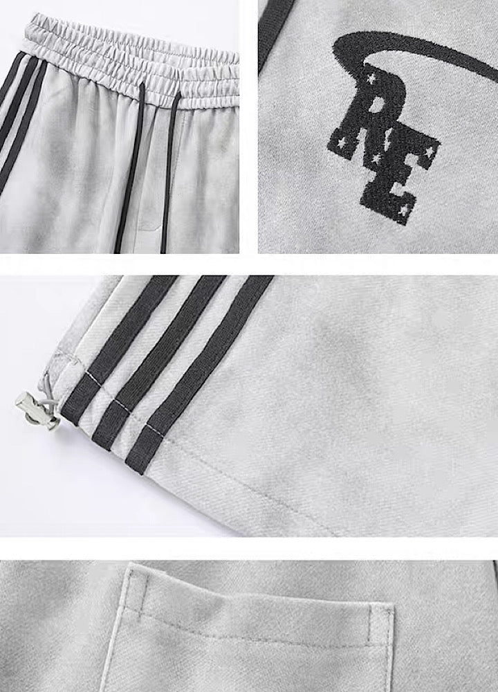 Striped Wide-leg Track Pants