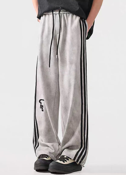 Striped Wide-leg Track Pants