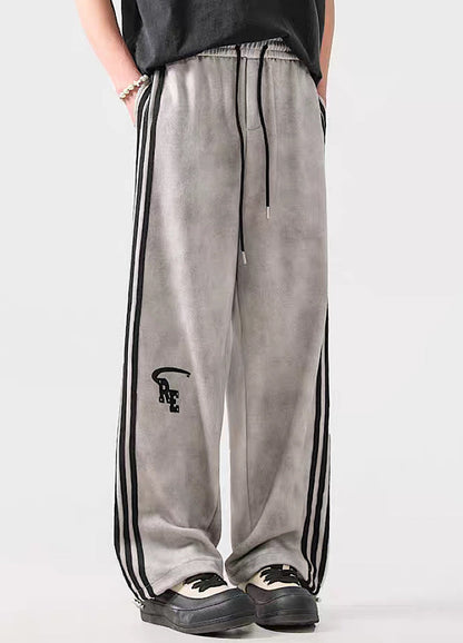 Striped Wide-leg Track Pants