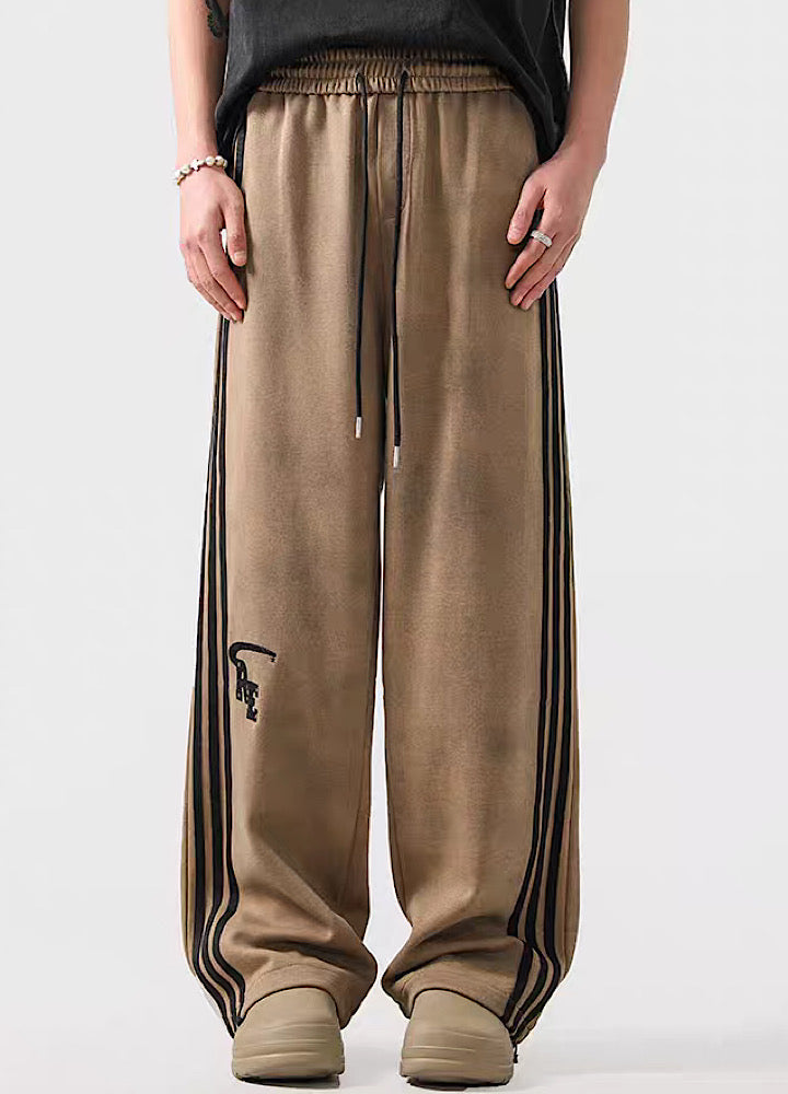 Striped Wide-leg Track Pants