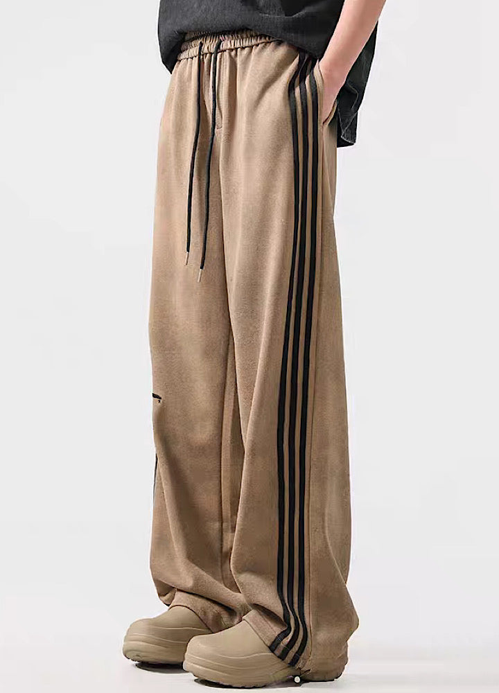 Striped Wide-leg Track Pants