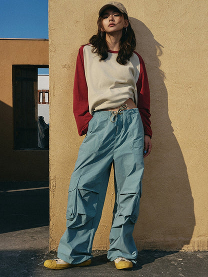 Multiple Pocket Wide-leg Cargo Pants