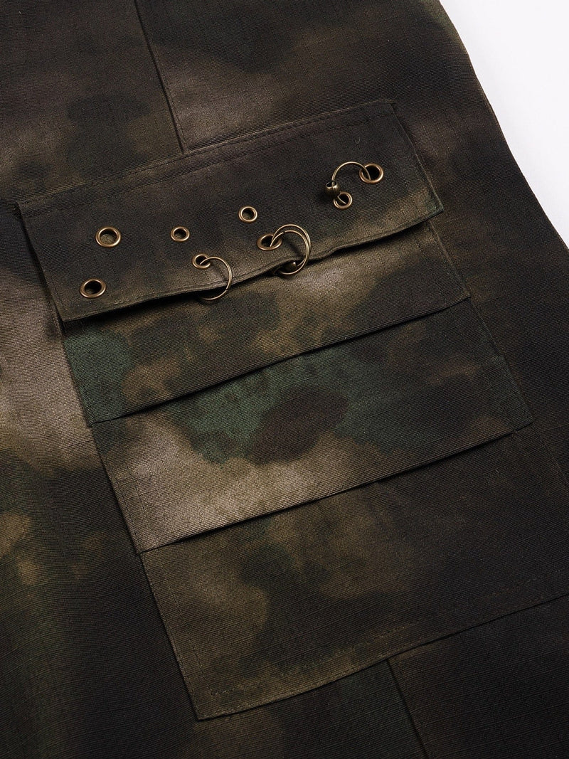 Tie Dye Cargo Flare Pants