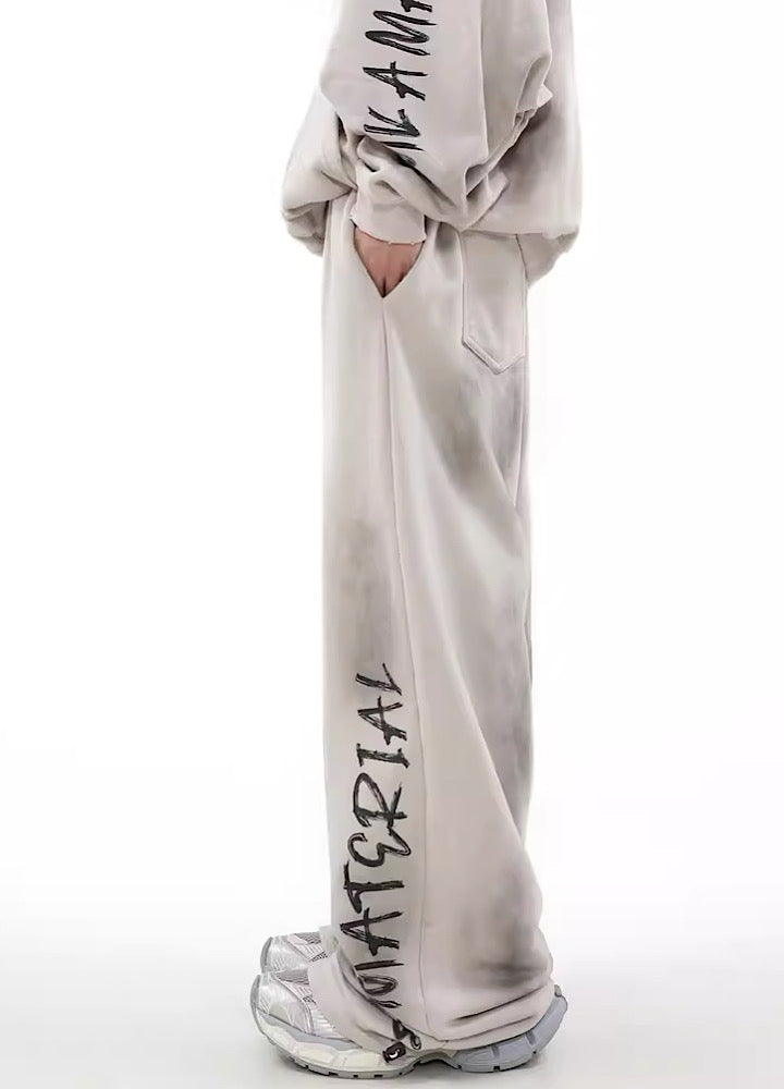 Urban Rebel Graffiti Wide Leg Sweatpants