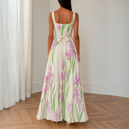 Zinnias - Stylish Pleated Maxi Dress