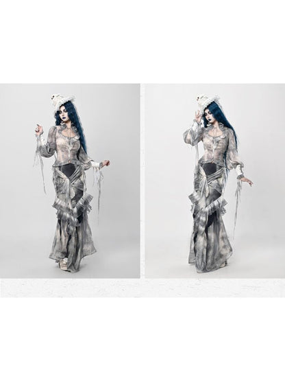 Ethereal Gothic Mermaid-style Skirt