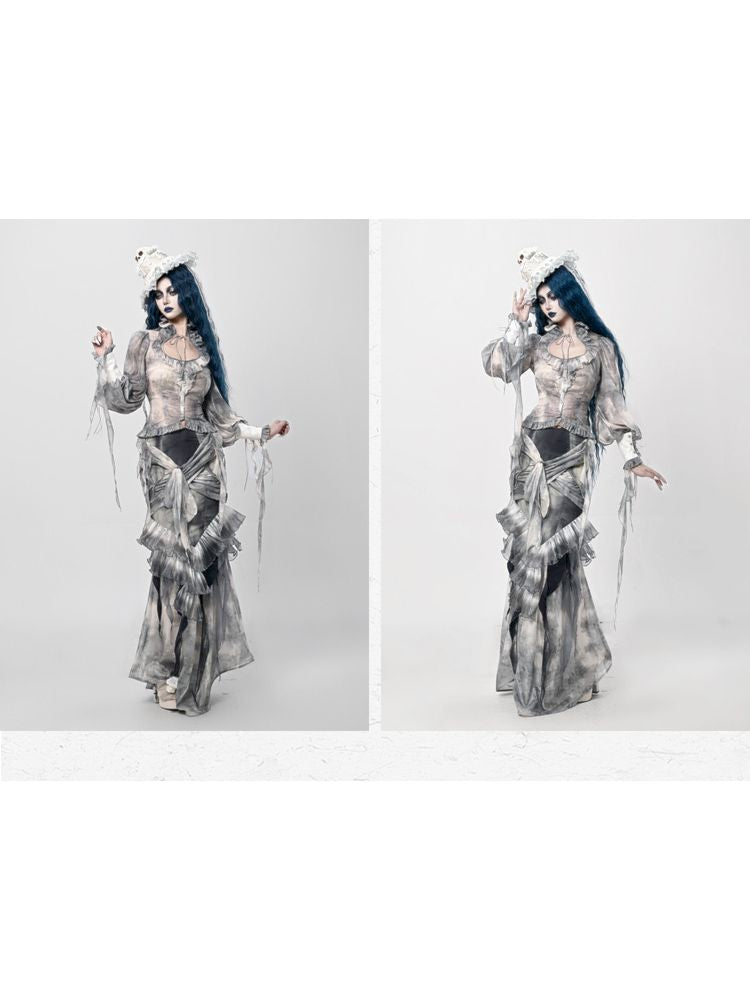 Ethereal Gothic Mermaid-style Skirt