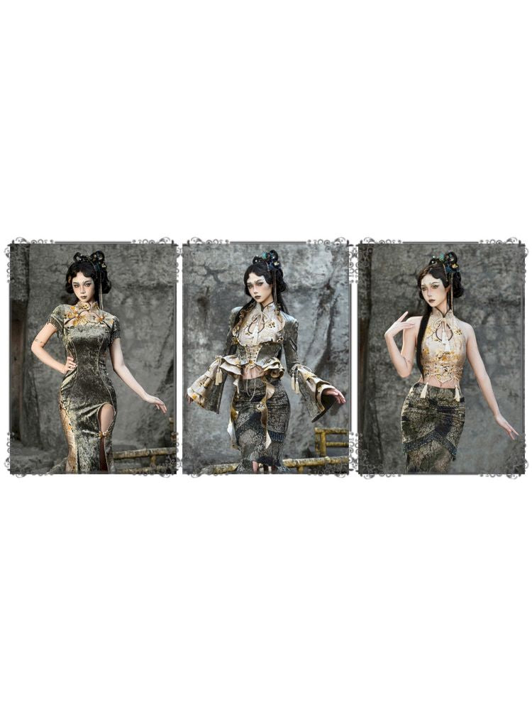 Victorian-inspired Multiple Tiers Asymmetrical Skirt