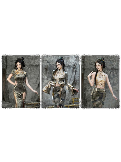 Victorian-inspired Multiple Tiers Asymmetrical Skirt