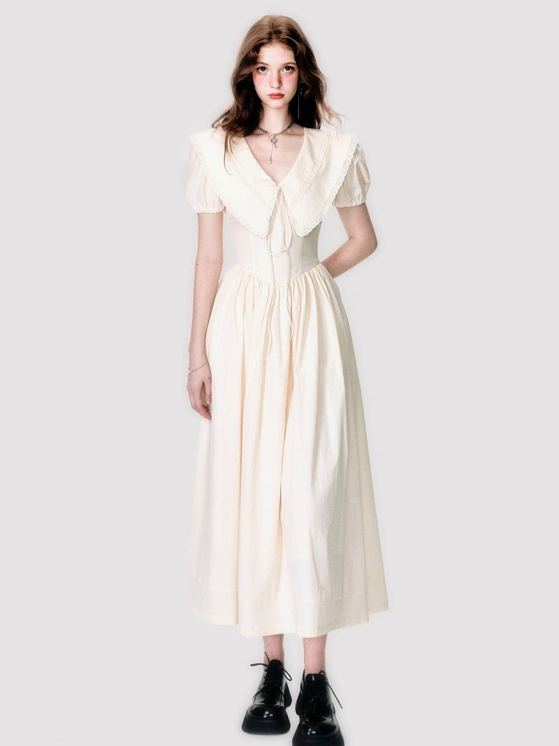 Fluffy Long One-piece With Oversized Collar
