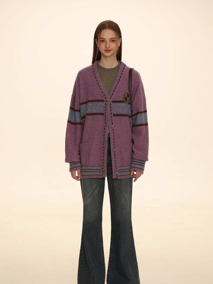 Retro Knit Oversize Long Cardigan