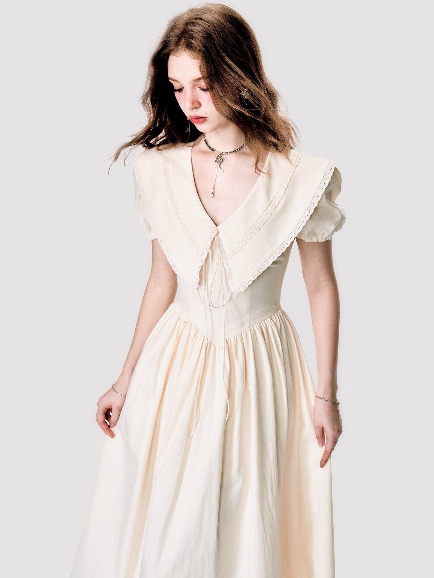 Fluffy Long One-piece With Oversized Collar