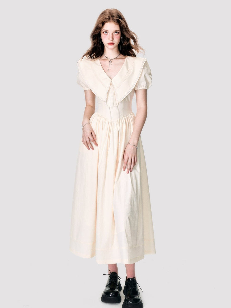 Fluffy Long One-piece With Oversized Collar
