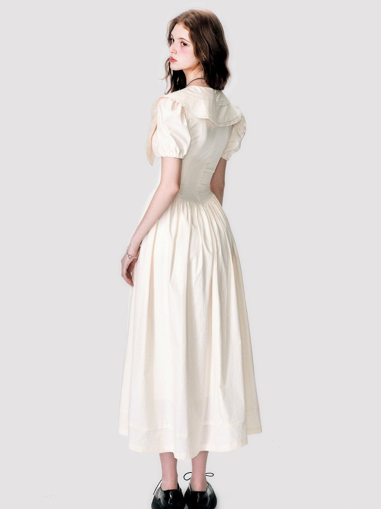 Fluffy Long One-piece With Oversized Collar