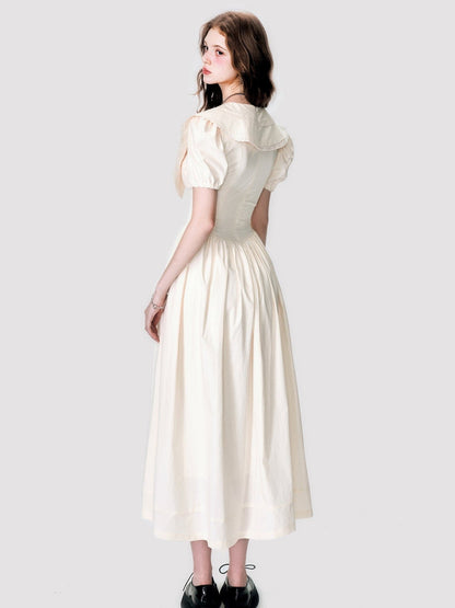 Fluffy Long One-piece With Oversized Collar