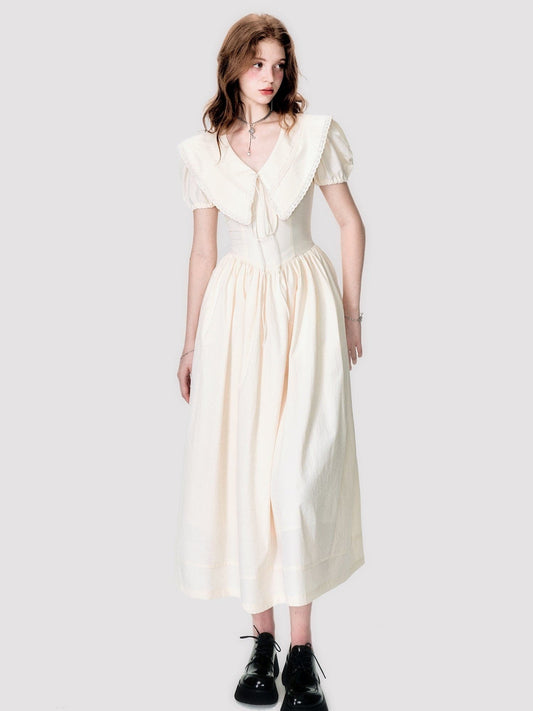 Fluffy Long One-piece With Oversized Collar
