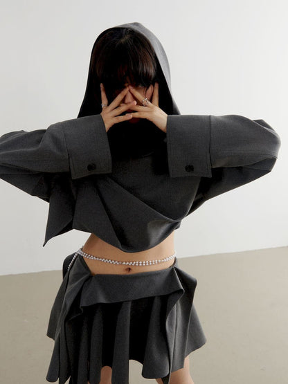 Box-pleats Micro Mini Skirt - Niche Collection