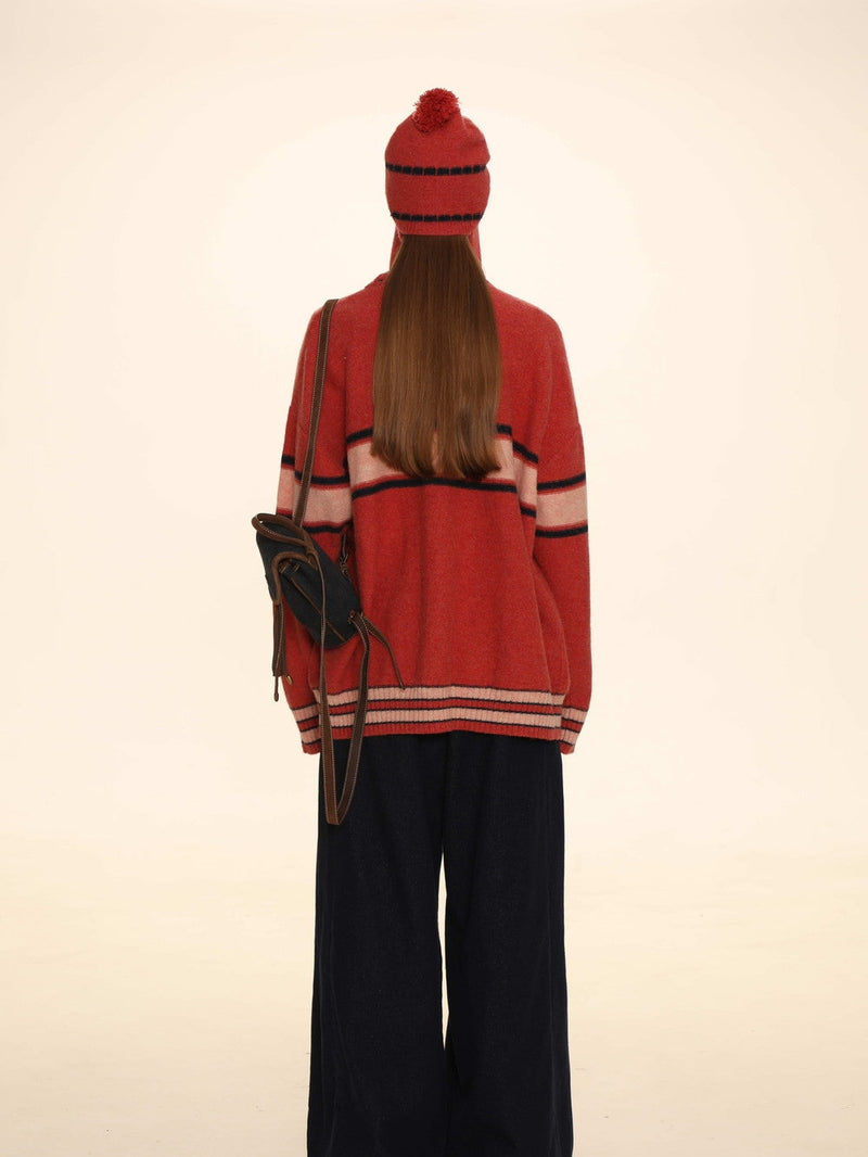Retro Knit Oversize Long Cardigan