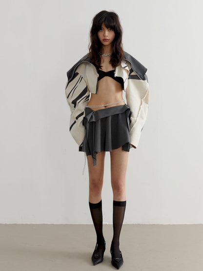 Box-pleats Micro Mini Skirt - Niche Collection