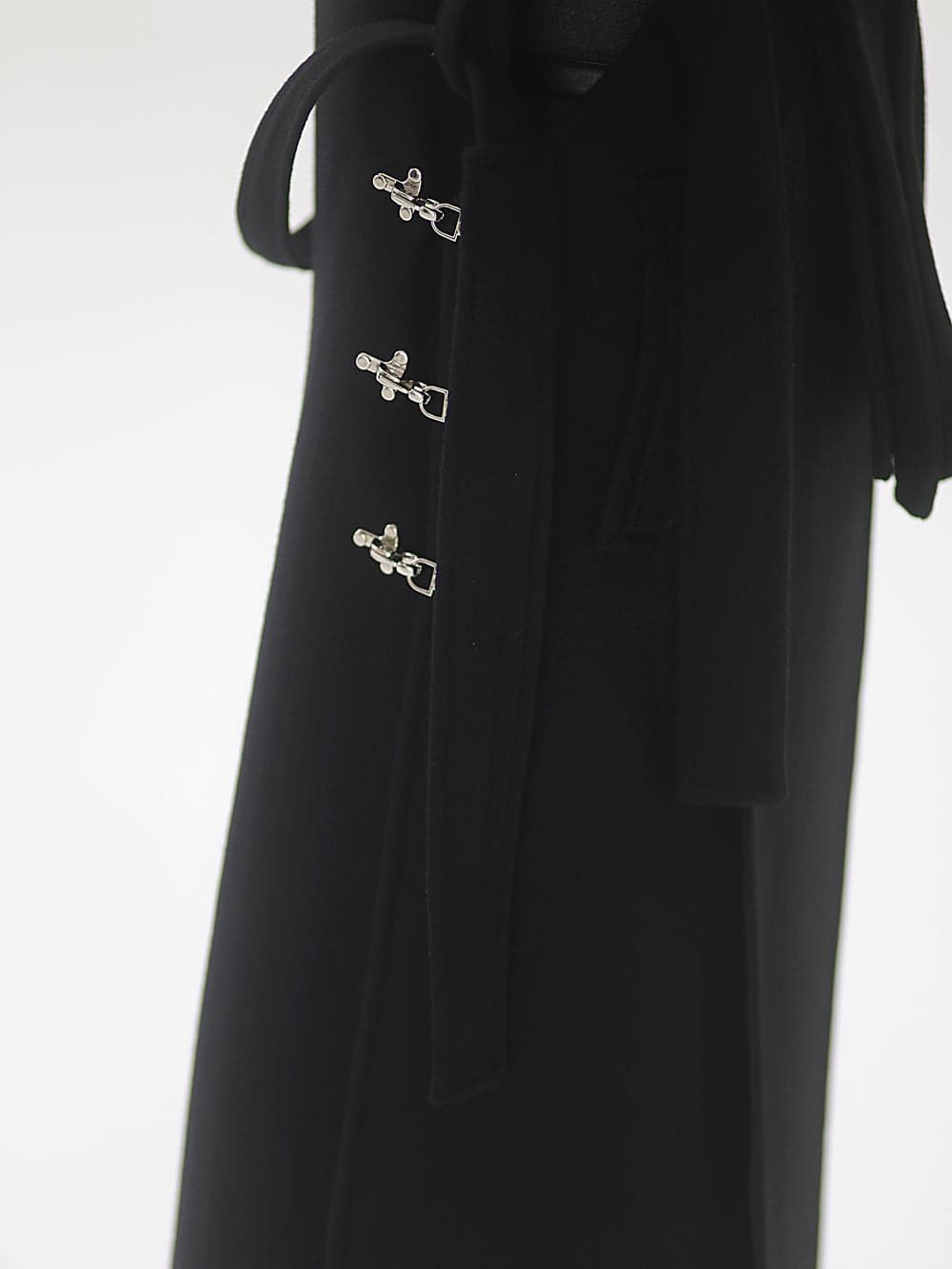Power-shoulder Long Coat