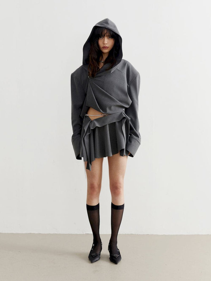 Box-pleats Micro Mini Skirt - Niche Collection