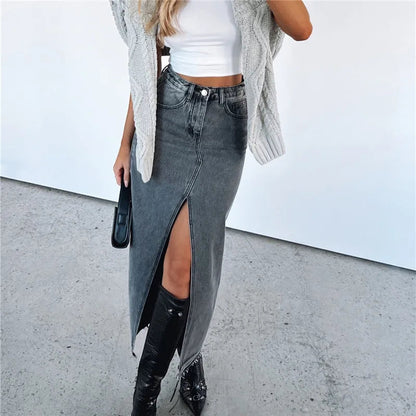 Denim Maxi Skirt