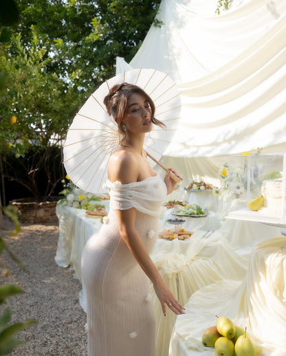 Luana | Maternity Off-shoulder Maxi Dress