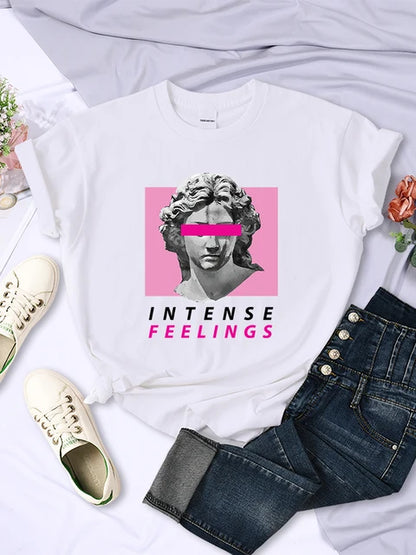 Intense Feelings Funny T-shirts Clothing Summer Breathable Tee Clothing Hip Hop Personality Tshirt