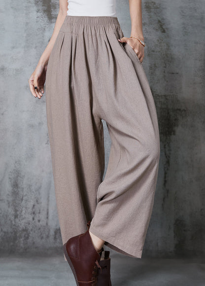 Italian Khaki Oversized Linen Harem Pants Summer Al1002