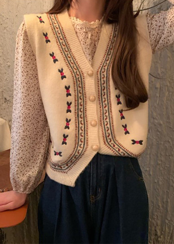 Italian Red V Neck Button Patchwork Knit Waistcoat Sleeveless Tu031