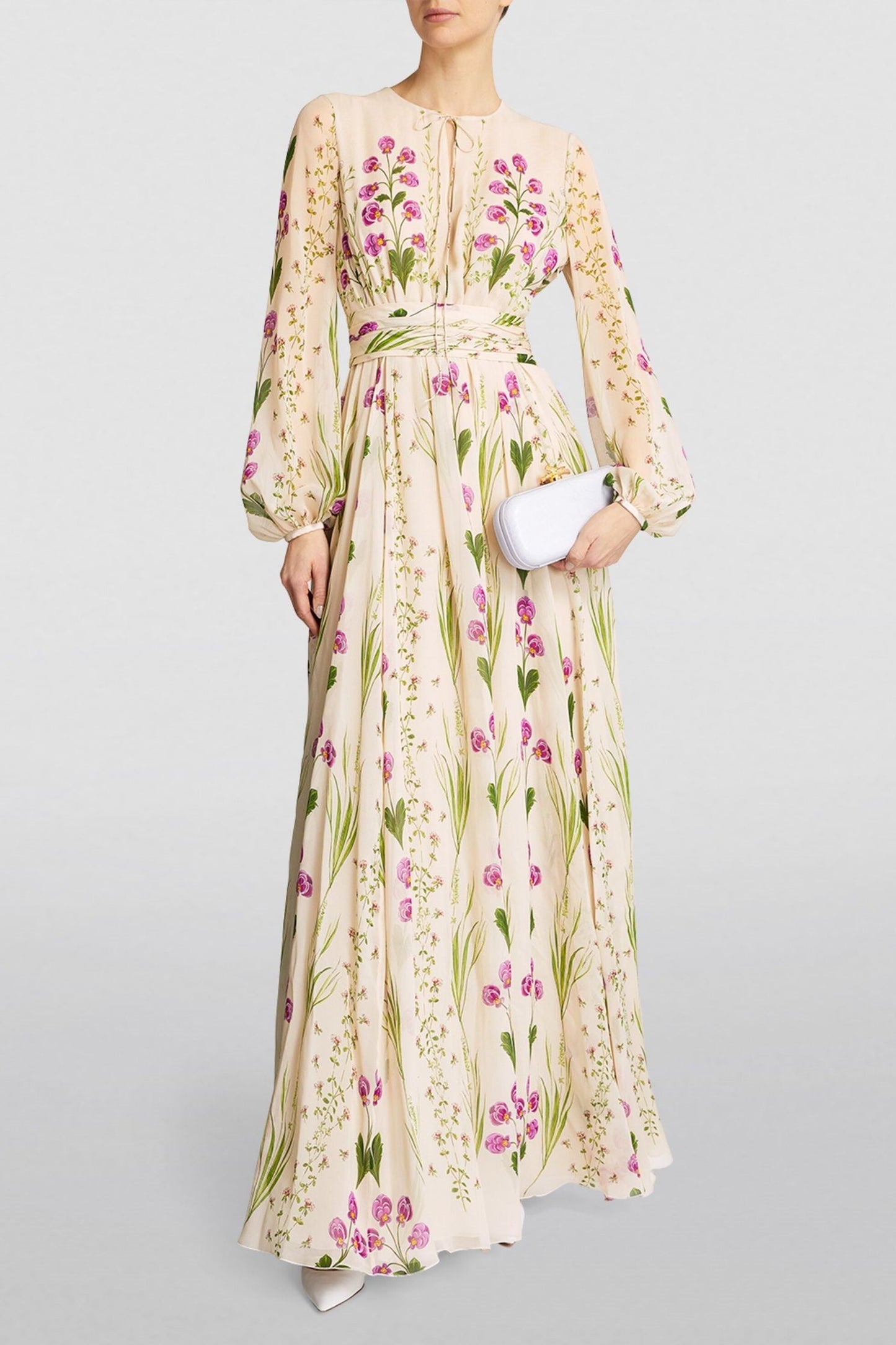 Print Long Sleeve Maxi Dress