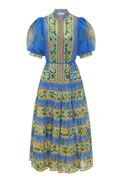Splicing Single Breasted Midi Dress