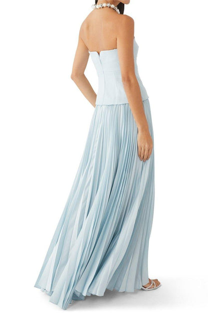 Sweetheart Neck Off-shoulder Pleated Midi Dress